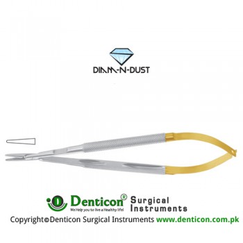 Diam-n-Dust™ Micro Needle Holder Straight - Round Handle Stainless Steel, 14 cm - 5 1/2"